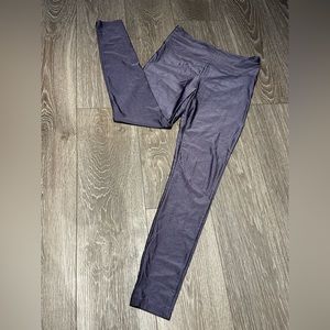 Forever 21 Metallic Purple Silver Workout Leggings